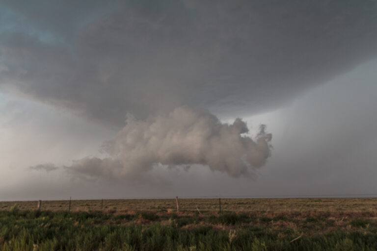 Outflow dominant storms near Dumas, TX