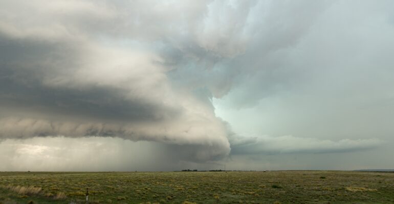 Tornadic supercell shortly after producing near Clayton, New Mexico on May 26, 2019.