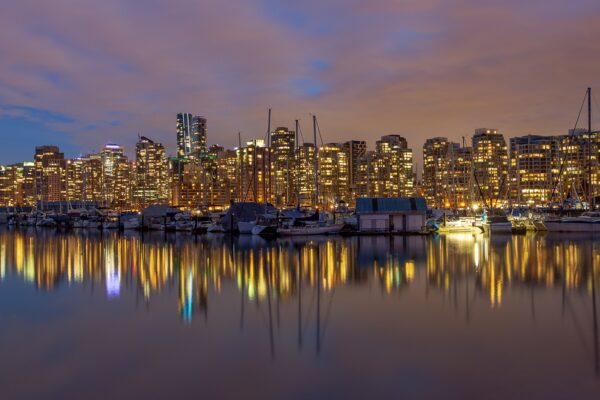 The Vancouver Skyline over the Vancouver Harbour from Stanley Park