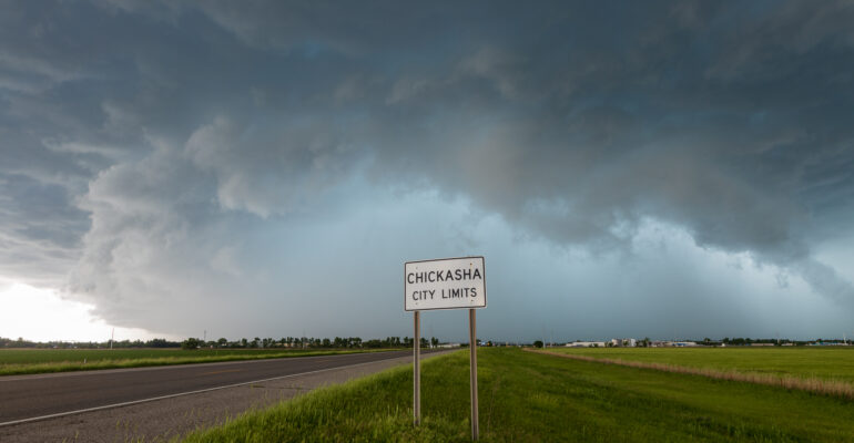 A storm over Chickasha, OK on May 13, 2023
