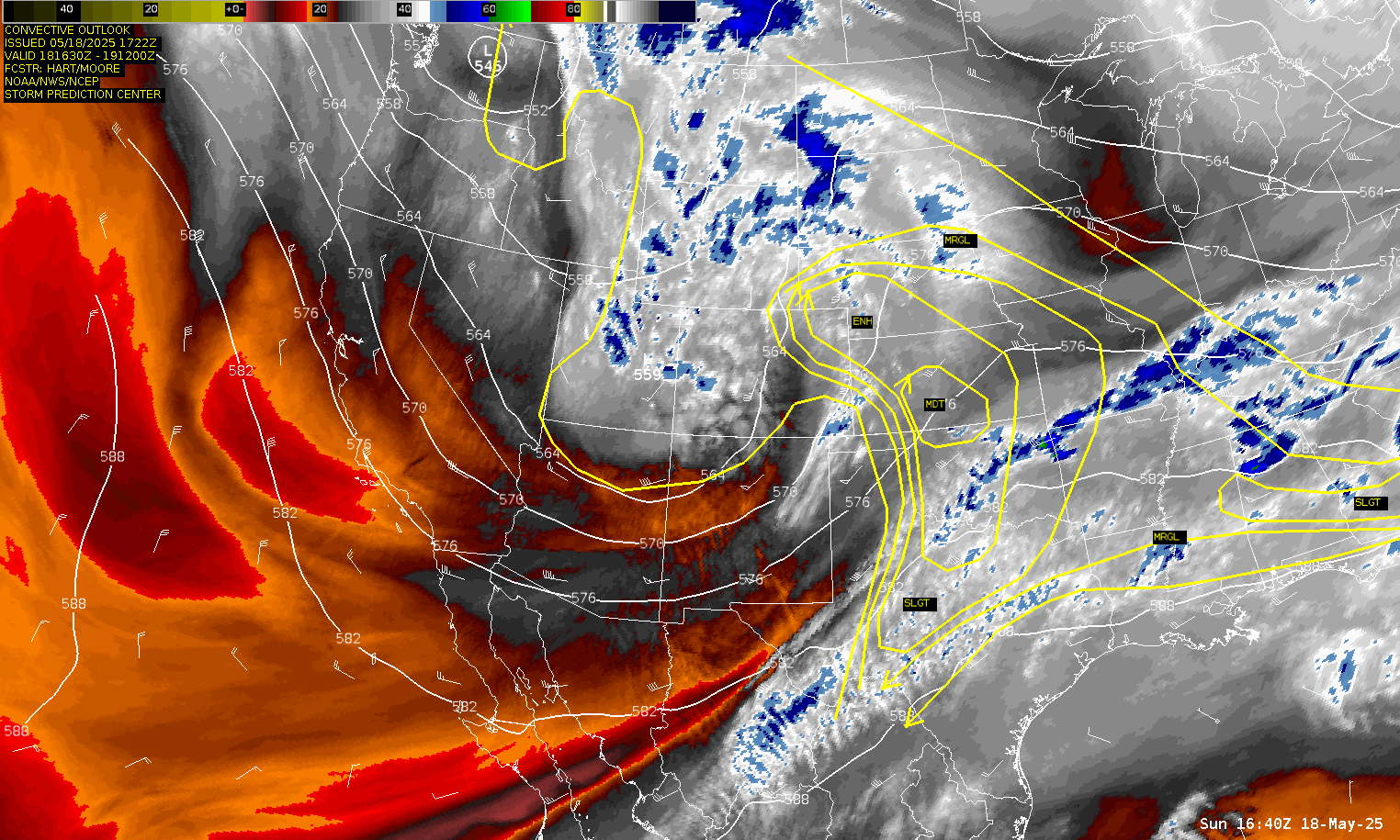 Water Vapor Loop May 18, 2025 - 1915Z